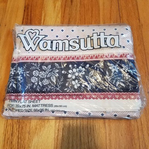 Wamsutta Georgia No Iron Ultracale 39x75 Twin Flat Sheet Fabric Vintage VTG NOS - Picture 1 of 5